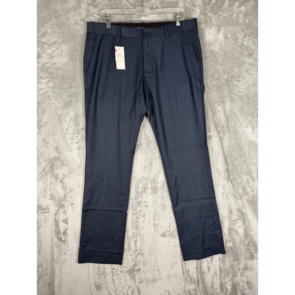 Original Penguin By Munsingwear Men's Flat Front Dress Pants‎ Blue Teal Sz 34x31
